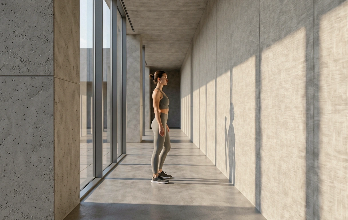 Serene architectural corridor representing privacy